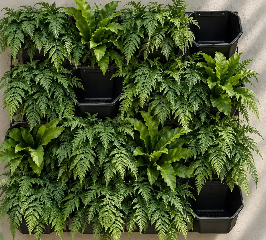 Jardim vertical com Green Pot e samambaias